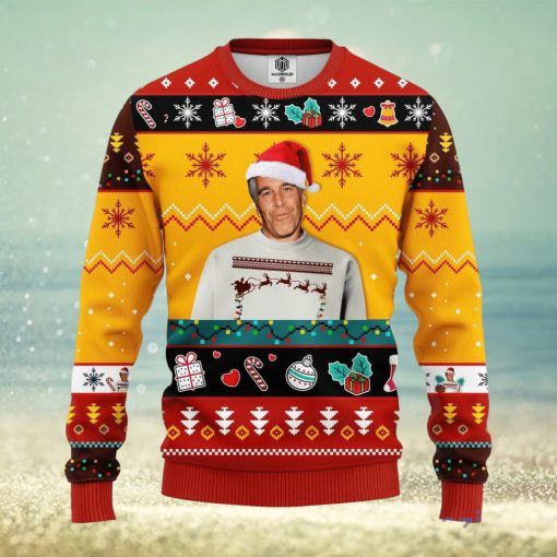 Epstein Ugly Christmas Sweater Red Yellow 1 Amazing Gift Men And Women Christmas Gift