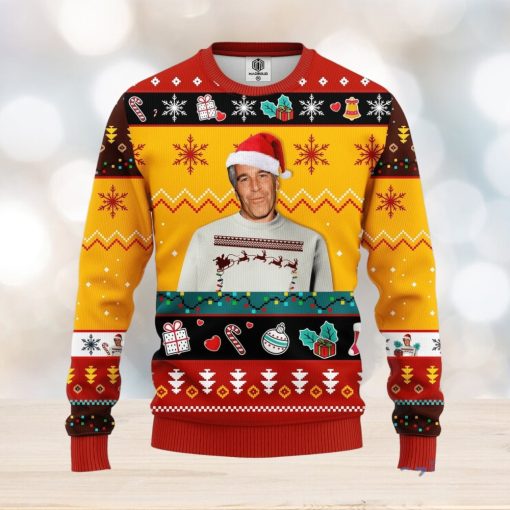 Epstein Ugly Christmas Sweater Red Yellow 1 Amazing Gift Men And Women Christmas Gift