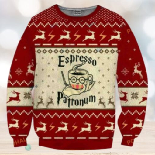 Espresso Patronum Coffee Lover Ugly Christmas Wool Harry Potter Sweater