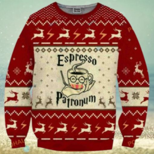 Espresso Patronum Coffee Lover Ugly Christmas Wool Harry Potter Sweater