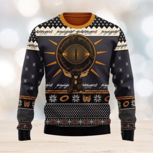 Eye Of Sauron Black Knitted Sweater Ugly Christmas Shirt