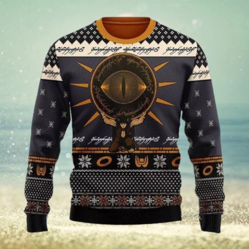 Eye Of Sauron Black Knitted Sweater Ugly Christmas Shirt