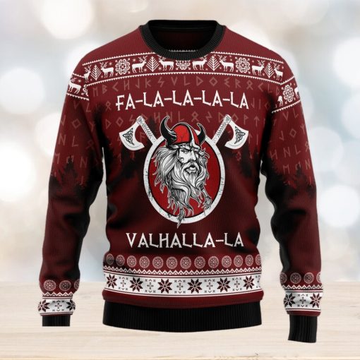 Fa la la la Valhalla la Viking Ugly Christmas Sweater Thankgiving Gift Men Women