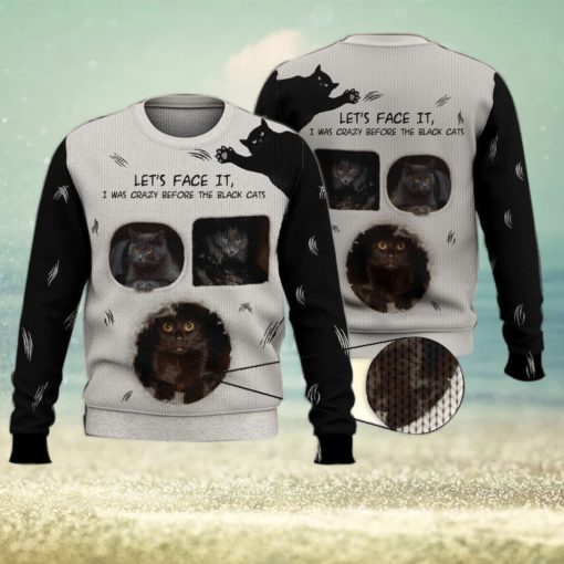 Face It Black Cats Cute Trending Shirts For Cat Lovers 3D Ugly Sweater Christmas Gift Sweater