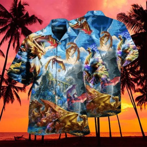 Fantasy Dragon World Aloha Hawaiian Shirts