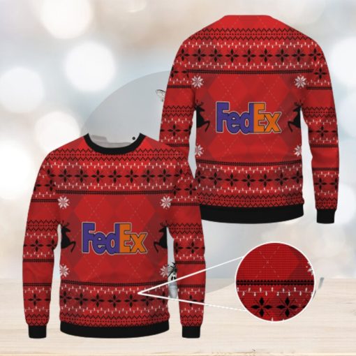 Fedex Red Pattern Merry Christmas Ugly Sweater