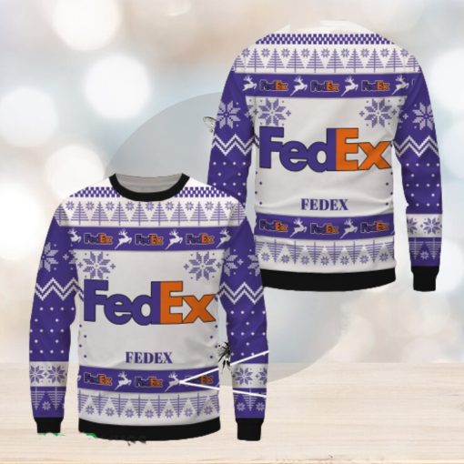 Fedex White Merry Ugly Christmas Sweater Gift For Men Women