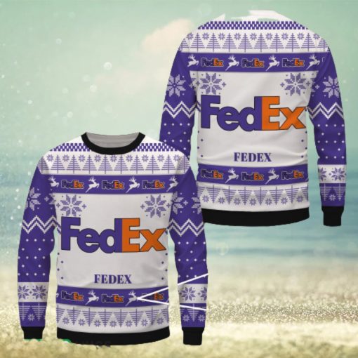 Fedex White Merry Ugly Christmas Sweater Gift For Men Women