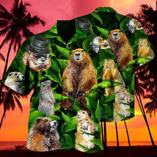 Ferret Animals LoveLy Dovely Leaves Hawaiian Shirt