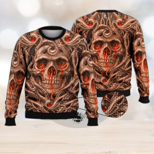 Fire Skull Full Print For Skull Lovers 3D Ugly Sweater Christmas Gift Sweater