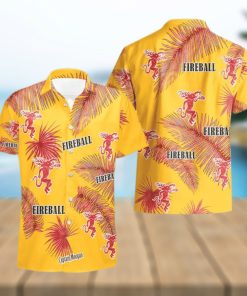 Fireball Cinnamon Whisky Palm Leaves Tropical Hawaiian Shirt And Shorts Unique Summer Gift