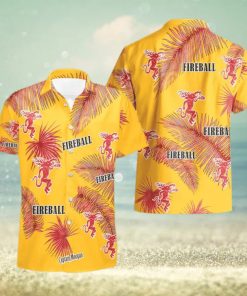 Fireball Cinnamon Whisky Palm Leaves Tropical Hawaiian Shirt And Shorts Unique Summer Gift