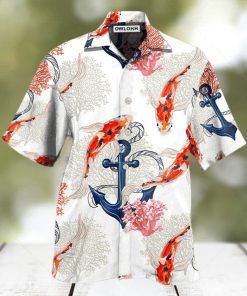 Fish Koi Fish Anchor Coral Hawaiian Shirt