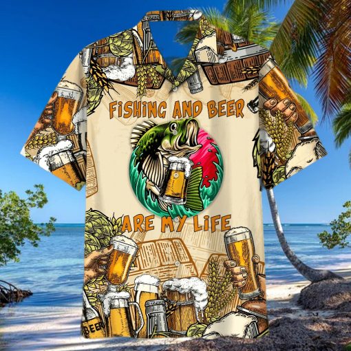 Fishing And Beer Is My Life Unisex Hawaiian Shirts