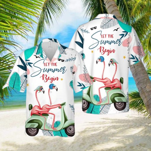 Flamingo Couple Bike Tropical Hawaiian Shirt Summer Gift For Men And Women