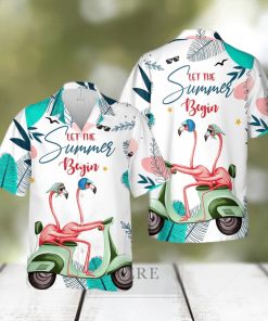 Flamingo Couple Bike Tropical Hawaiian Shirt Summer Gift For Men And Women