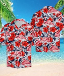 Flamingo Hibiscus Flower Hawaiian Shirt