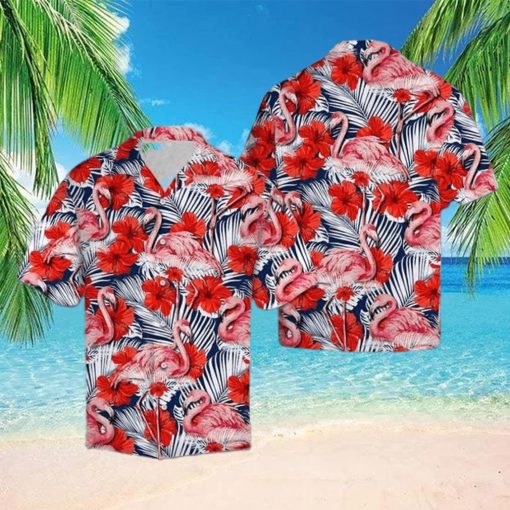 Flamingo Hibiscus Flower Hawaiian Shirt