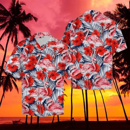 Flamingo Hibiscus Flower Hawaiian Shirt