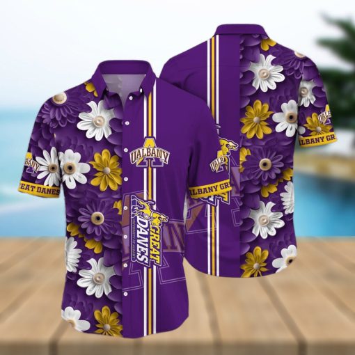 Floral Aloha NCAA Albany Great Danes Hawaiian Shirt Beach Vacation Gift