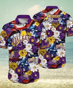 Floral Aloha NCAA Albany Great Danes Hawaiian Shirt Independence Day Gift For Beach Lovers