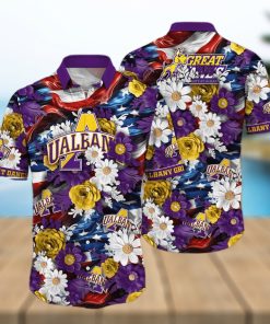 Floral Aloha NCAA Albany Great Danes Hawaiian Shirt Independence Day Gift For Beach Lovers