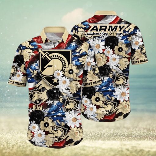 Floral Aloha NCAA Army Black Knights Hawaiian Shirt Independence Day