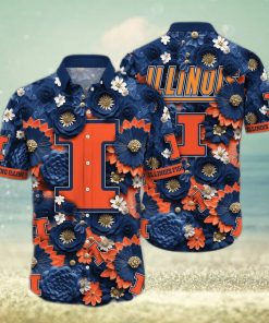 Floral Aloha NCAA Illinois Fighting Illini Hawaiian Shirt Trendy Summer Gift