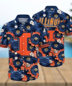 Floral Aloha NCAA Illinois Fighting Illini Hawaiian Shirt Trendy Summer Gift