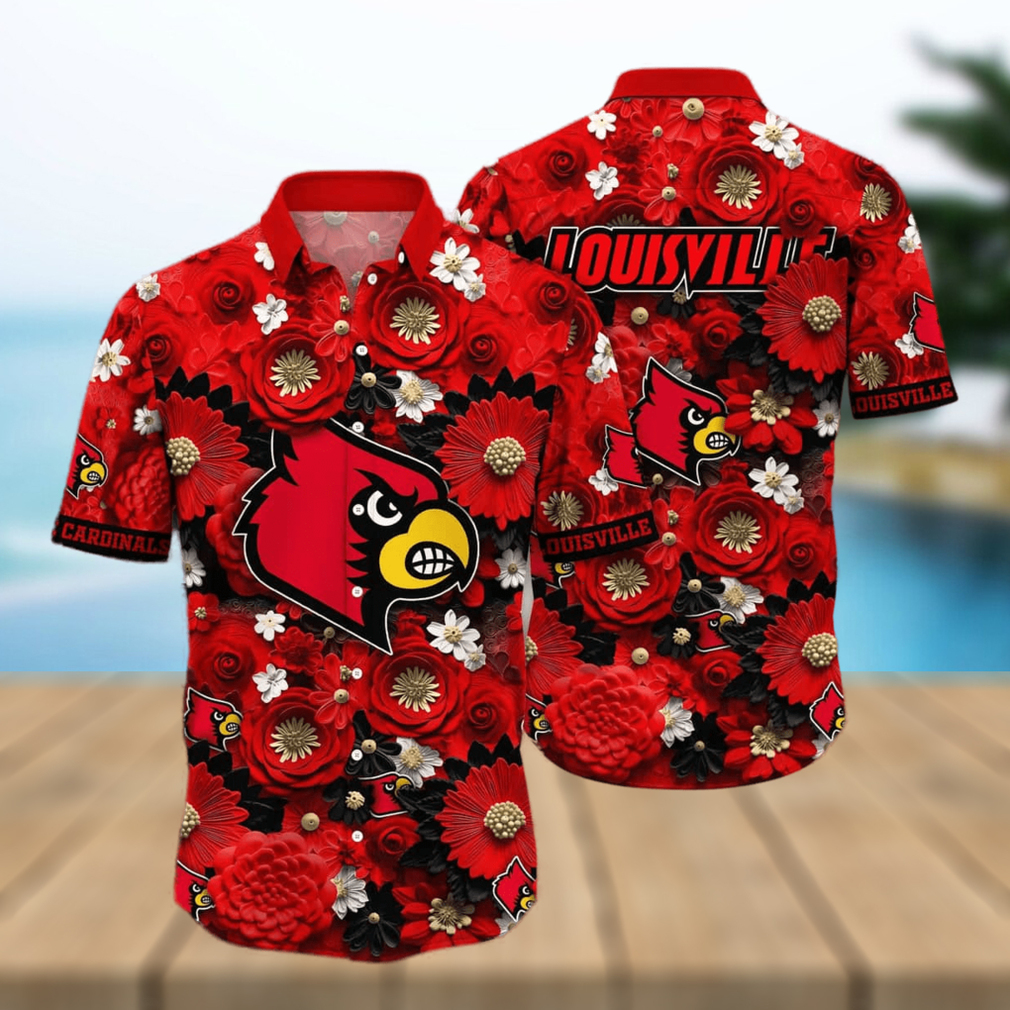 Louisville Cardinals NCAA Flower Classic Hawaiian Shirt - Limotees