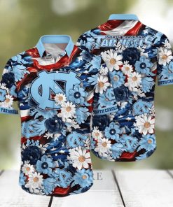 Floral Aloha NCAA North Carolina Tar Heels Hawaiian Shirt Independence Day