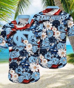 Floral Aloha NCAA North Carolina Tar Heels Hawaiian Shirt Independence Day