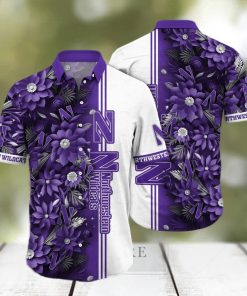 Floral Aloha NCAA Northwestern Wildcats Hawaiian Shirt Beach Gift For Him