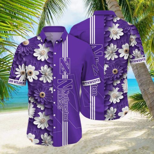 Floral Aloha NCAA Northwestern Wildcats Hawaiian Shirt Summer Gift For Friends