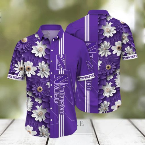 Floral Aloha NCAA Northwestern Wildcats Hawaiian Shirt Summer Gift For Friends