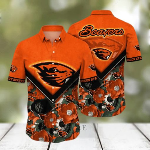 Floral Aloha NCAA Oregon State Beavers Hawaiian Shirt Summer Beach Gift