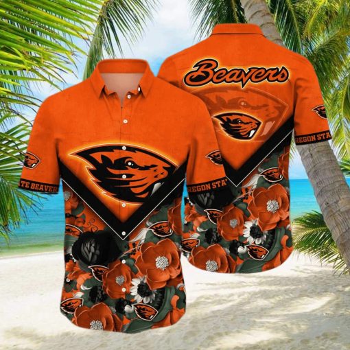 Floral Aloha NCAA Oregon State Beavers Hawaiian Shirt Summer Beach Gift