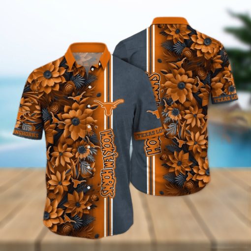 Floral Aloha NCAA Texas Longhorns Hawaiian Shirt Beach Gift For Friend hawaiian shirt