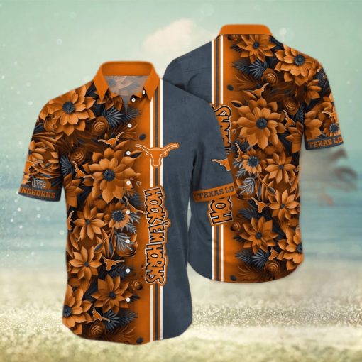 Floral Aloha NCAA Texas Longhorns Hawaiian Shirt Beach Gift For Friend hawaiian shirt