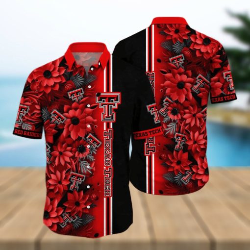 Floral Aloha NCAA Texas Tech Red Raiders Hawaiian Shirt Beach Gift For Friend