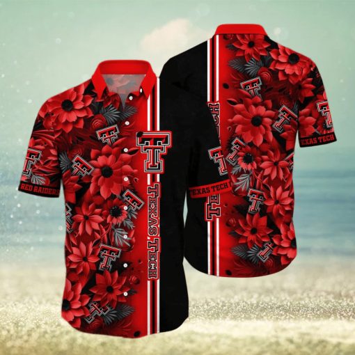 Floral Aloha NCAA Texas Tech Red Raiders Hawaiian Shirt Beach Gift For Friend