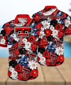 Floral Aloha NCAA Texas Tech Red Raiders Hawaiian Shirt Independence Day