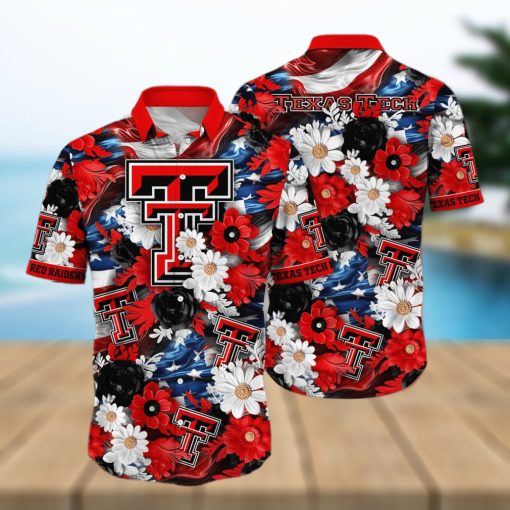 Floral Aloha NCAA Texas Tech Red Raiders Hawaiian Shirt Independence Day