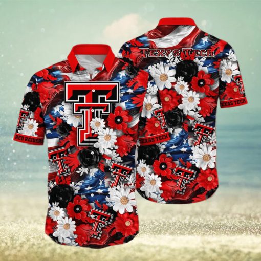 Floral Aloha NCAA Texas Tech Red Raiders Hawaiian Shirt Independence Day