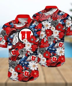 Floral Aloha NCAA Utah Utes Hawaiian Shirt Independence Day Summer Holiday Gift