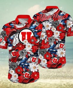 Floral Aloha NCAA Utah Utes Hawaiian Shirt Independence Day Summer Holiday Gift