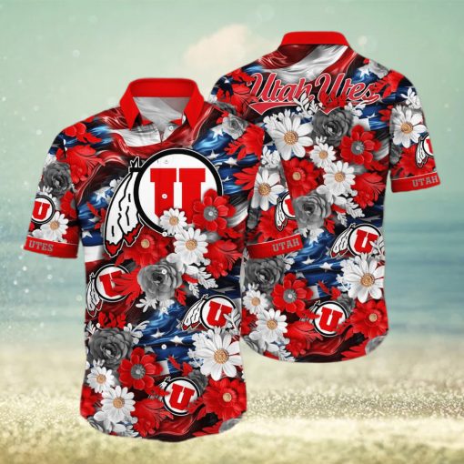 Floral Aloha NCAA Utah Utes Hawaiian Shirt Independence Day Summer Holiday Gift