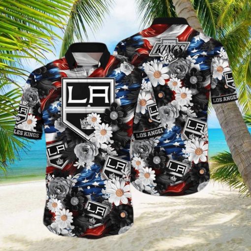 Floral Aloha NHL Los Angeles Kings Hawaiian Shirt Gift For Beach Lovers hawaiian shirt