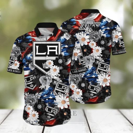 Floral Aloha NHL Los Angeles Kings Hawaiian Shirt Gift For Beach Lovers hawaiian shirt