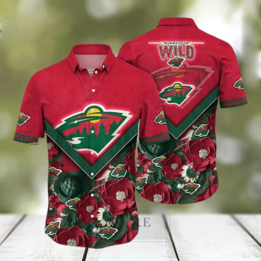 Floral Aloha NHL Minnesota Wild Hawaiian Shirt Gift For Beach Lovers hawaiian shirt